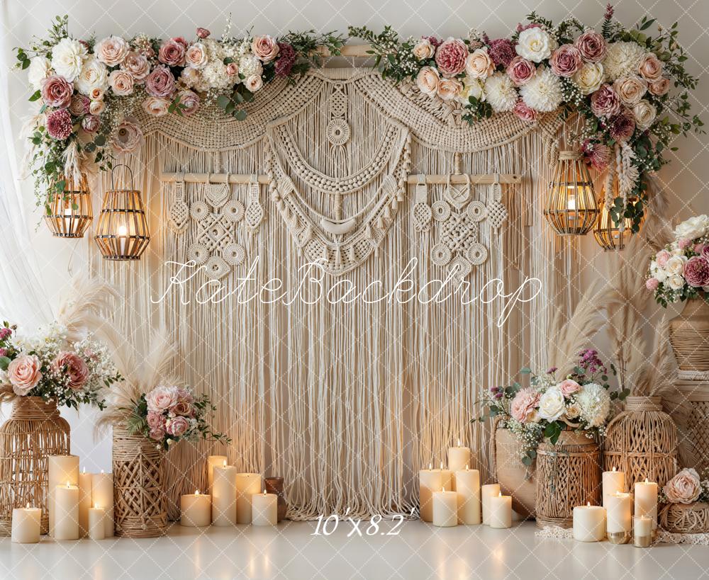Kate Boho Macrame Floral Arrangement Candles Backdrop Designed by Emetselch - Image 6
