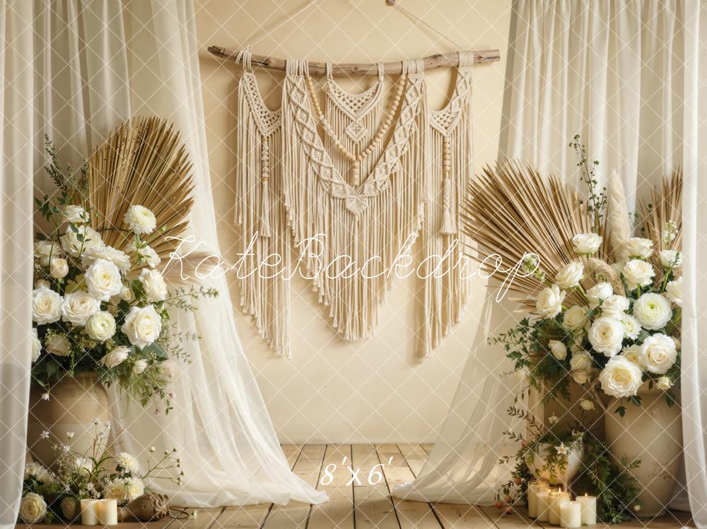 Kate Boho Macrame Floral Arrangement Neutral Backdrop Designed by Chain Photography - Image 3