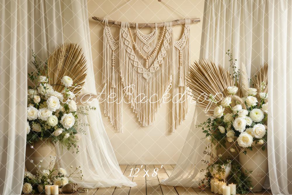 Kate Boho Macrame Floral Arrangement Neutral Backdrop Designed by Chain Photography - Image 8
