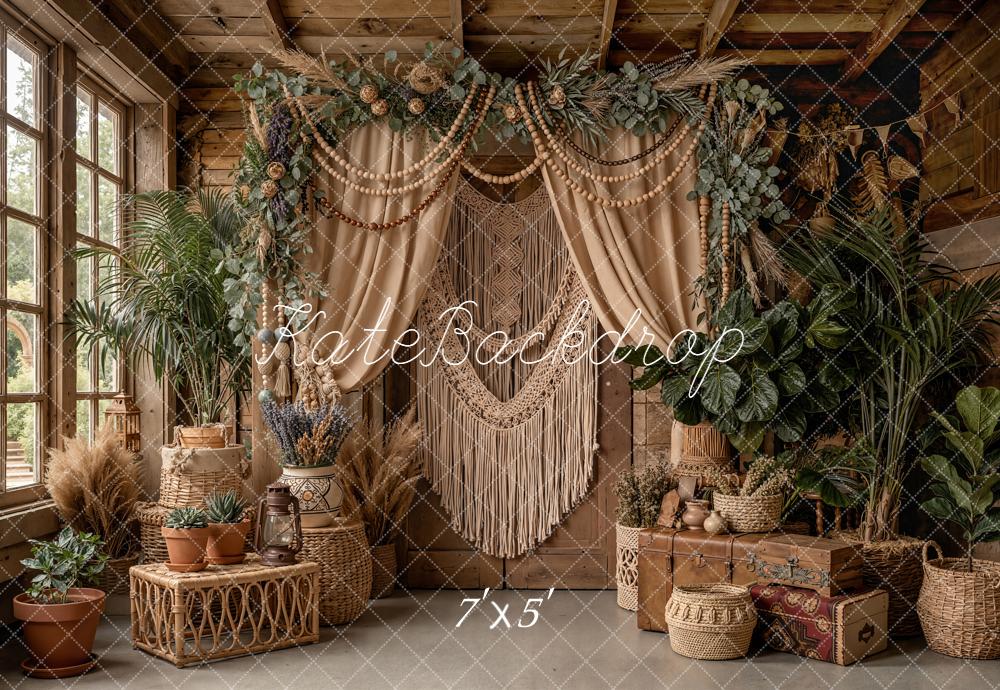 Kate Boho Macrame Floral Plants Rustic Backdrop Designed by Emetselch