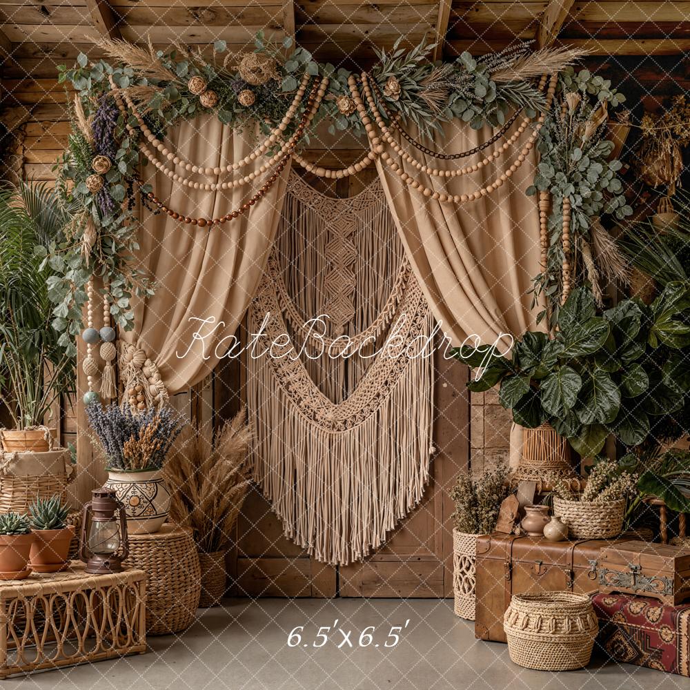 Kate Boho Macrame Floral Plants Rustic Backdrop Designed by Emetselch - Image 2