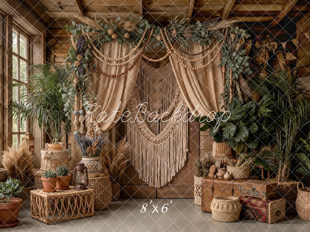 Kate Boho Macrame Floral Plants Rustic Backdrop Designed by Emetselch - Image 3