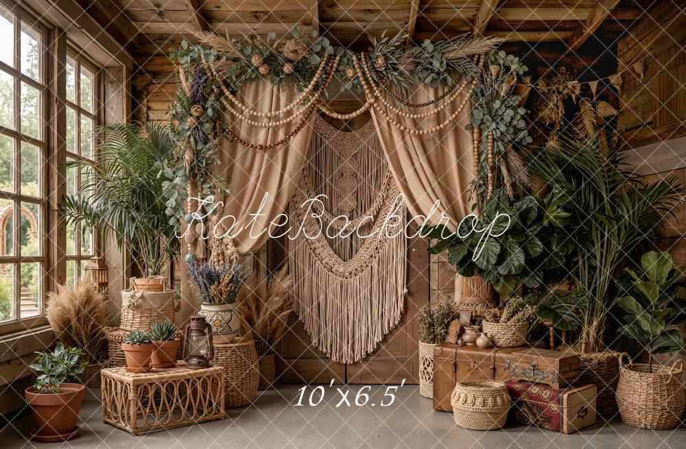 Kate Boho Macrame Floral Plants Rustic Backdrop Designed by Emetselch - Image 4