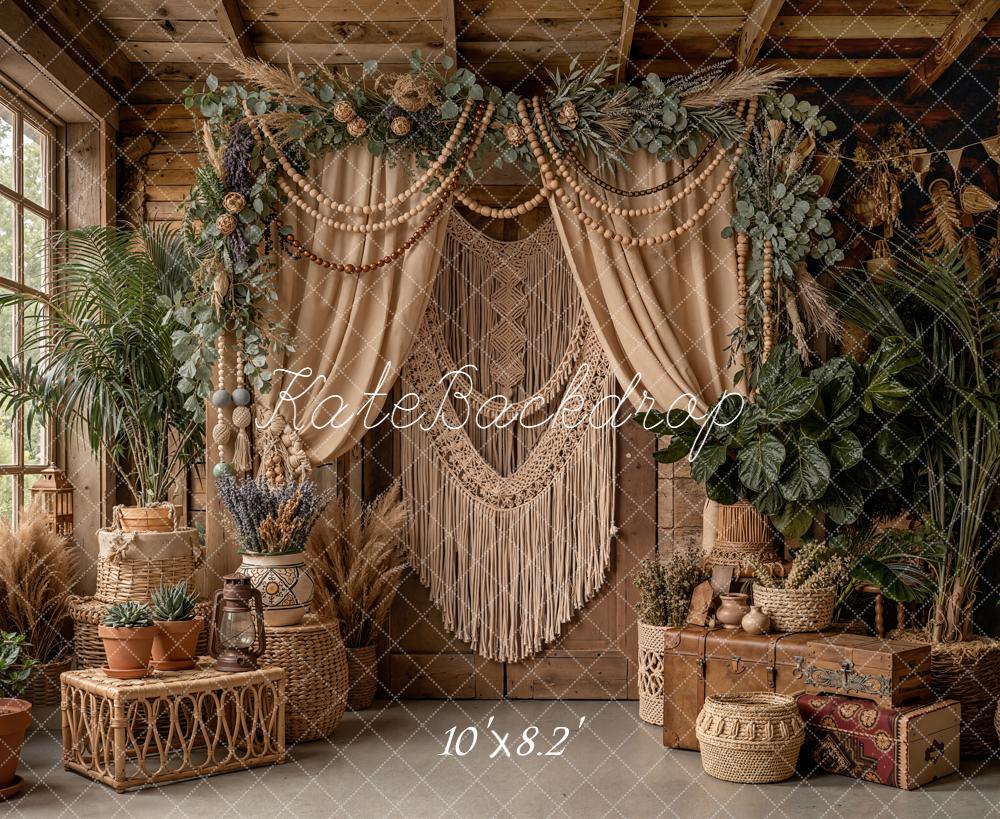 Kate Boho Macrame Floral Plants Rustic Backdrop Designed by Emetselch - Image 6