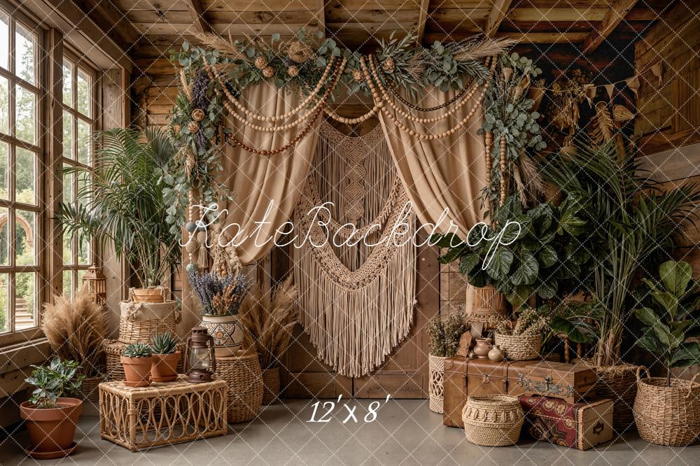 Kate Boho Macrame Floral Plants Rustic Backdrop Designed by Emetselch - Image 8