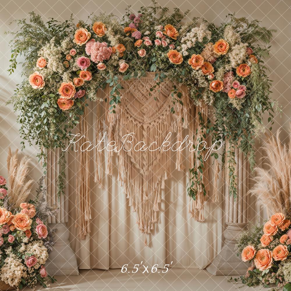 Kate Boho Macrame Flower Arch Backdrop Designed by Emetselch - Image 2
