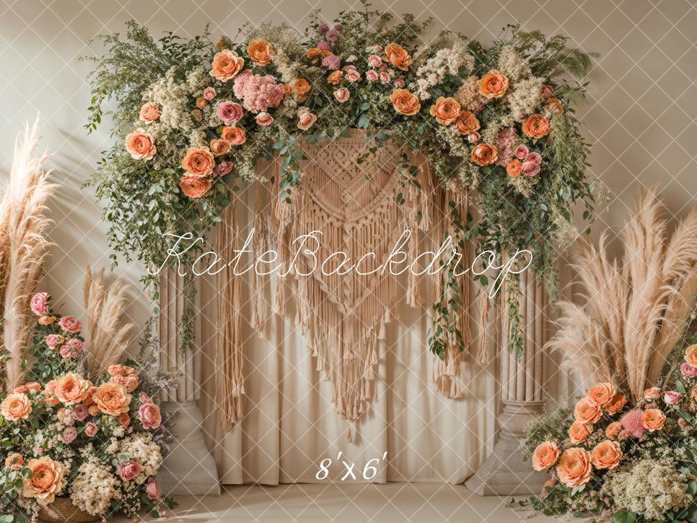 Kate Boho Macrame Flower Arch Backdrop Designed by Emetselch - Image 3