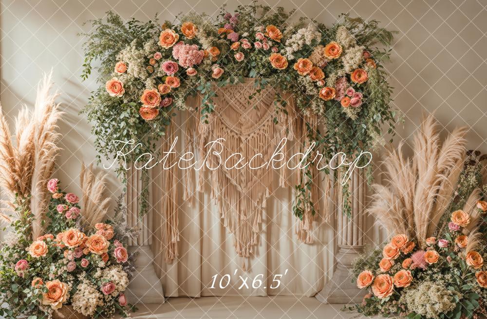 Kate Boho Macrame Flower Arch Backdrop Designed by Emetselch - Image 4