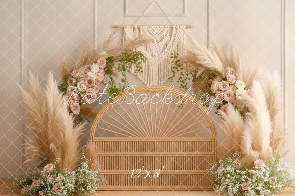 Kate Boho Macrame Pampas Fleece Backdrop Designed by Emetselch - Image 4