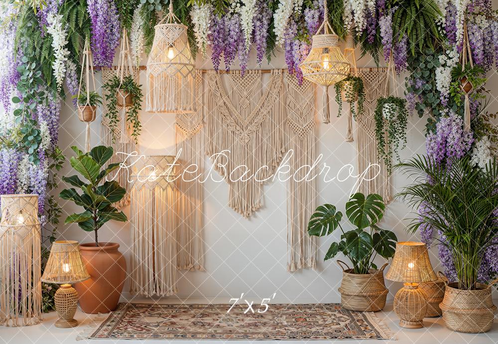 Kate Boho Macrame Wisteria Plants Backdrop Designed by Emetselch - Image 2