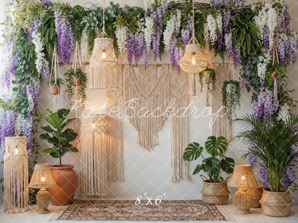Kate Boho Macrame Wisteria Plants Backdrop Designed by Emetselch - Image 5