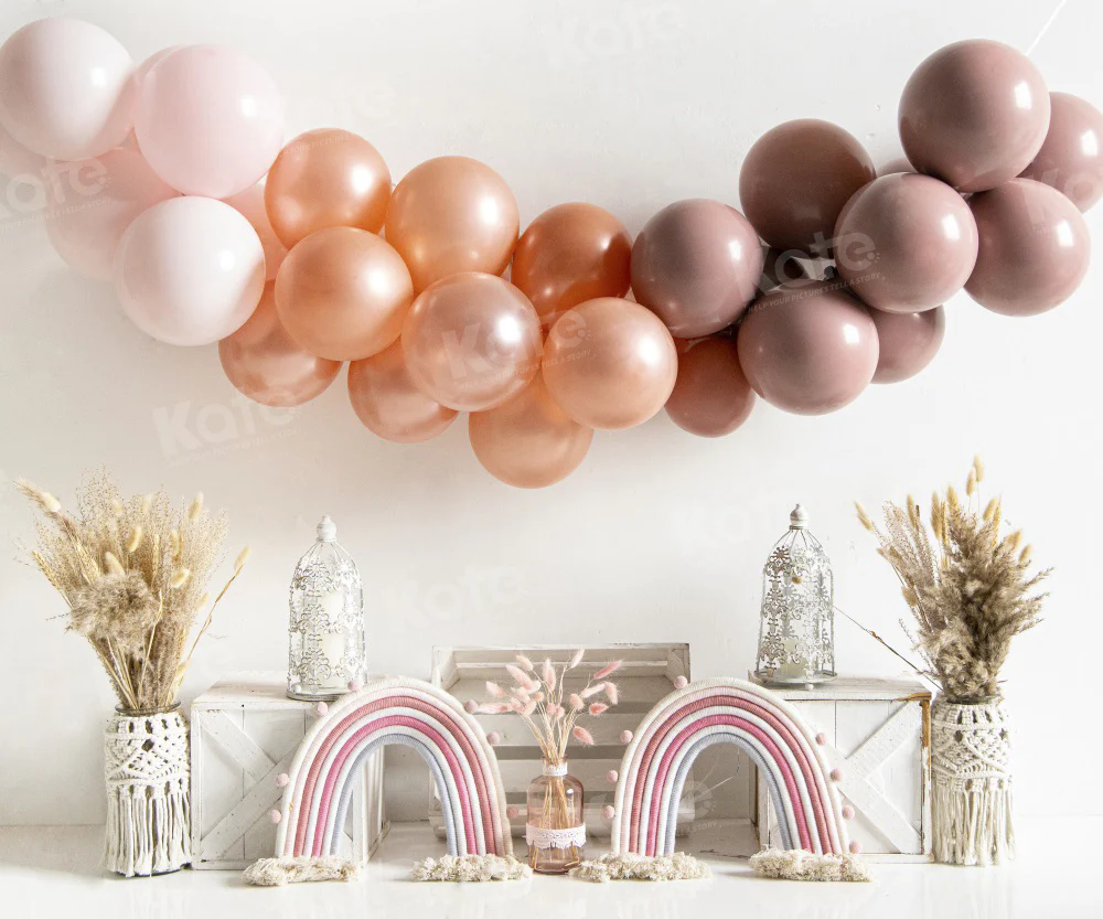 Kate Boho Rainbow Balloons Backdrop for Photography - Image 3
