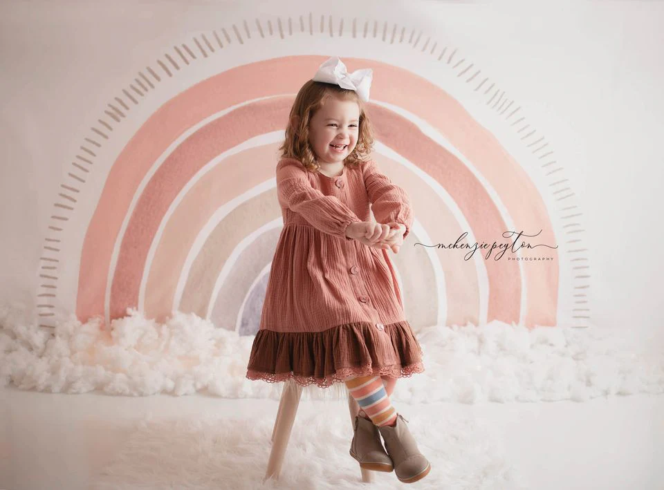 Kate Boho Rainbow Fleece Backdrop Designed by Mandy Ringe Photography - Image 7