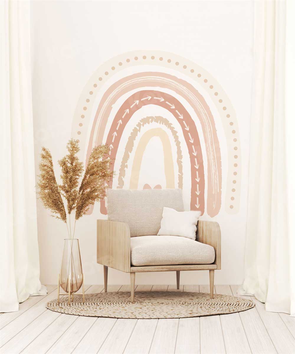 Kate Boho Rainbow Room with Chair Backdrop for Photography - Image 3
