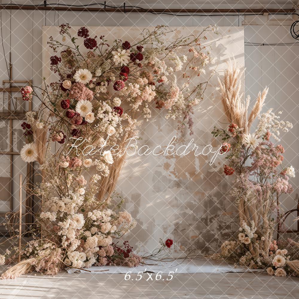 Kate Boho Reed Flower Wood Wall Backdrop Designed by Emetselch - Image 7