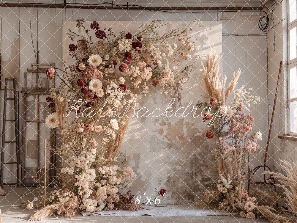 Kate Boho Reed Flower Wood Wall Backdrop Designed by Emetselch - Image 8