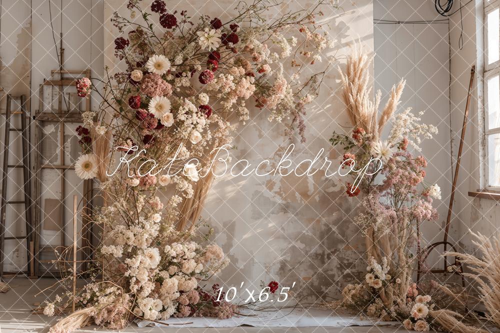 Kate Boho Reed Flower Wood Wall Backdrop Designed by Emetselch - Image 9