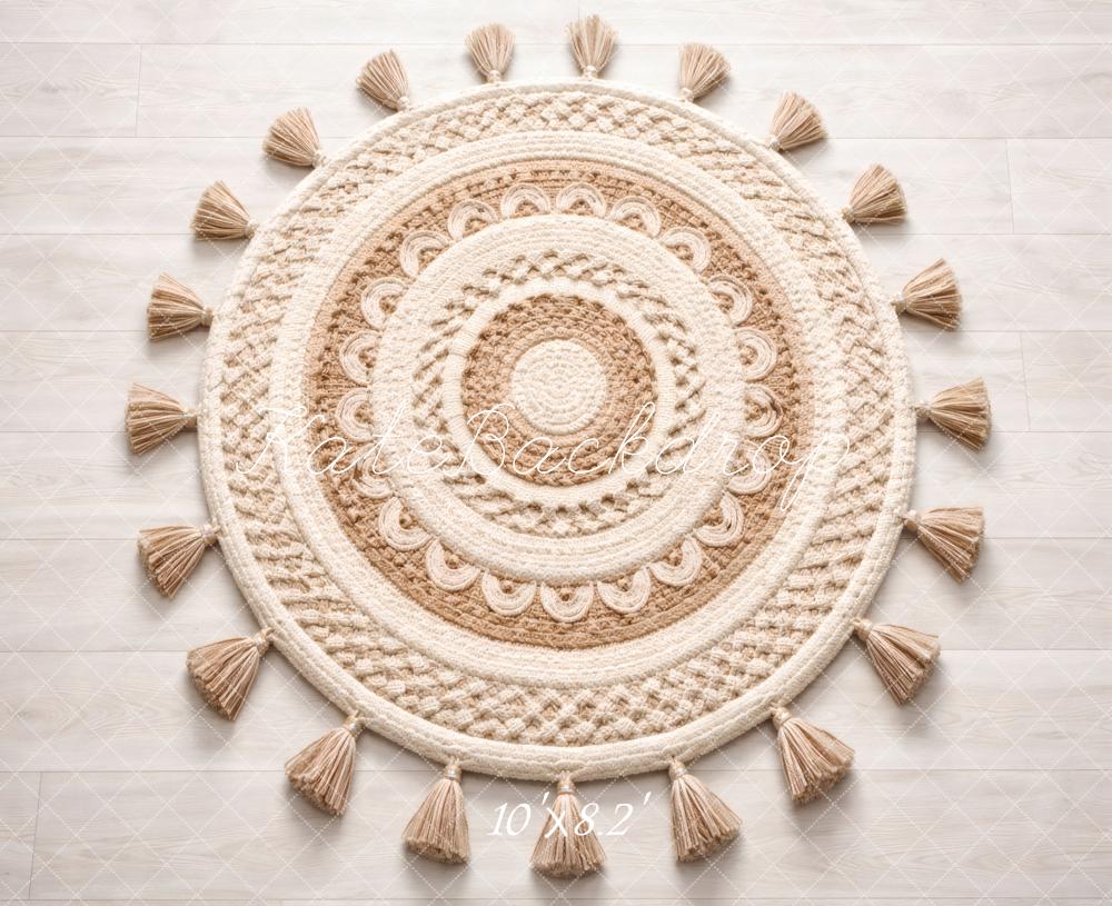 Kate Boho Round Tassel Carpet Cream Backdrop Designed by Vertigo Productions - Image 6