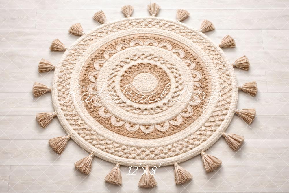 Kate Boho Round Tassel Carpet Cream Backdrop Designed by Vertigo Productions - Image 8