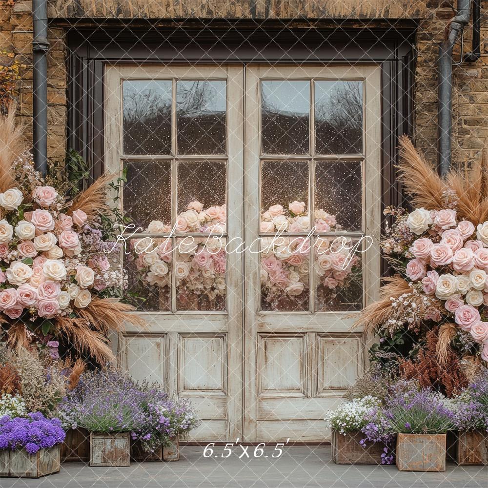 Kate Boho Rustic Floral Vintage Door Backdrop Designed by Mini MakeBelieve - Image 2