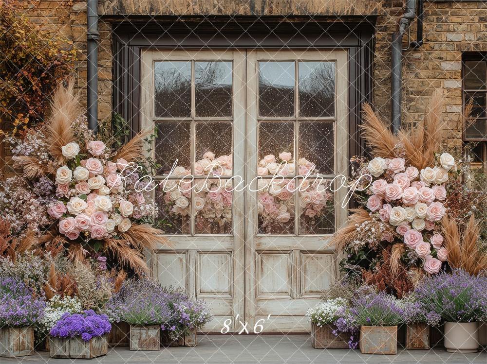 Kate Boho Rustic Floral Vintage Door Backdrop Designed by Mini MakeBelieve - Image 3
