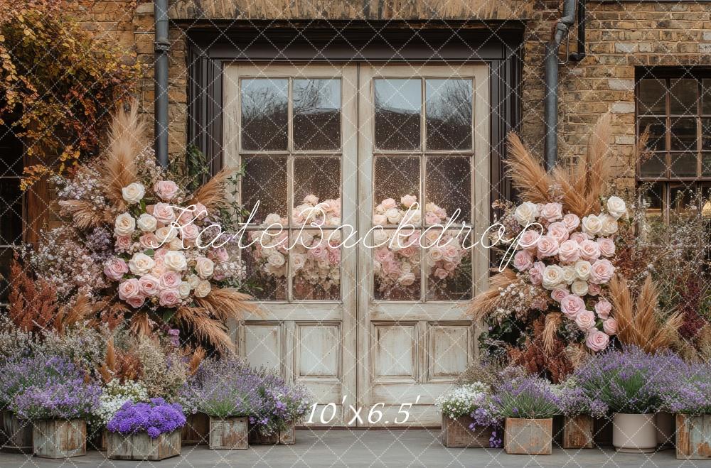 Kate Boho Rustic Floral Vintage Door Backdrop Designed by Mini MakeBelieve - Image 4