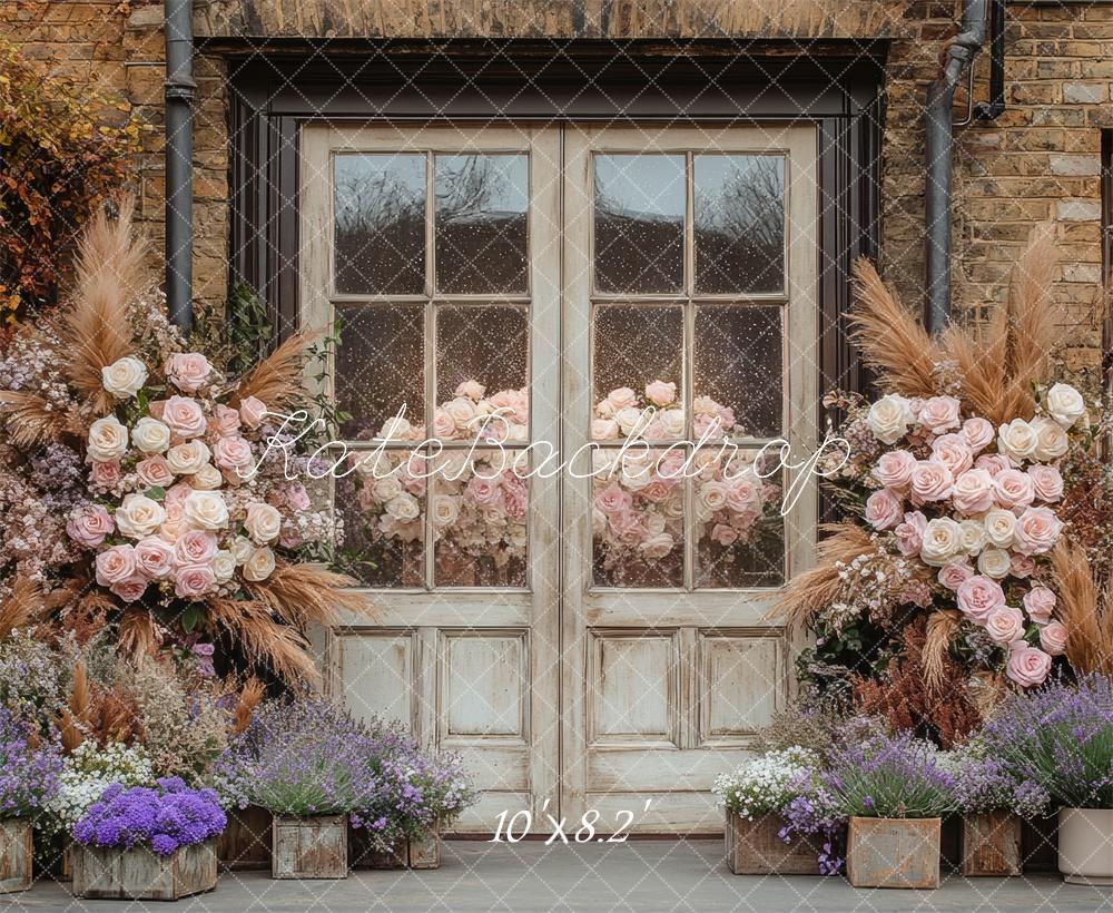 Kate Boho Rustic Floral Vintage Door Backdrop Designed by Mini MakeBelieve - Image 5