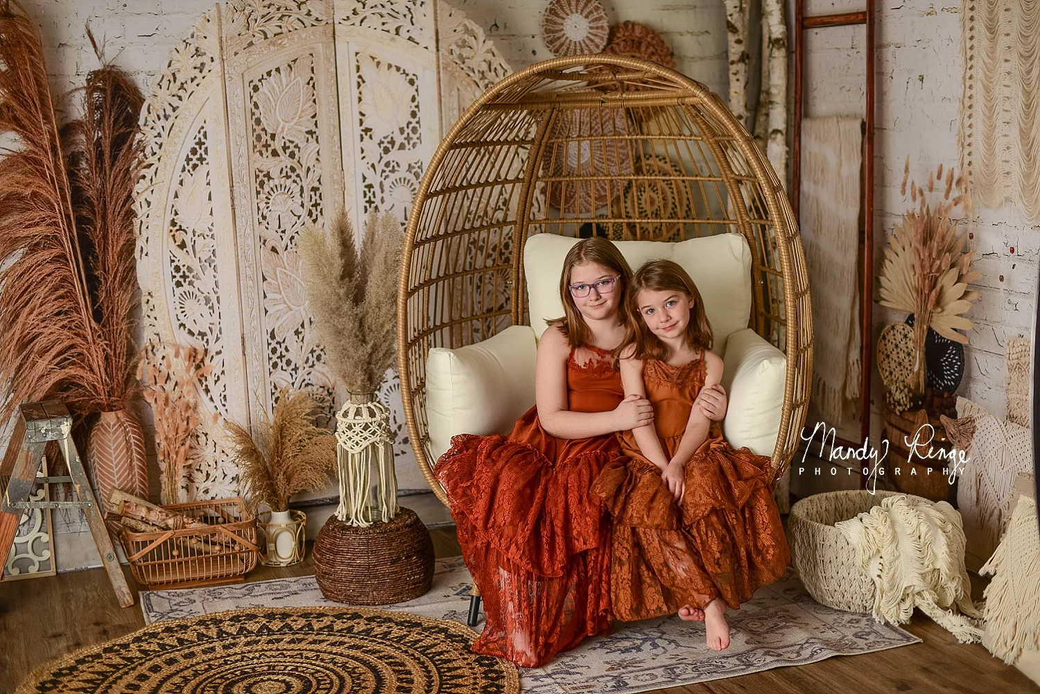 Kate Boho Screen with Pampas Grass Backdrop Designed by Mandy Ringe Photography - Image 3