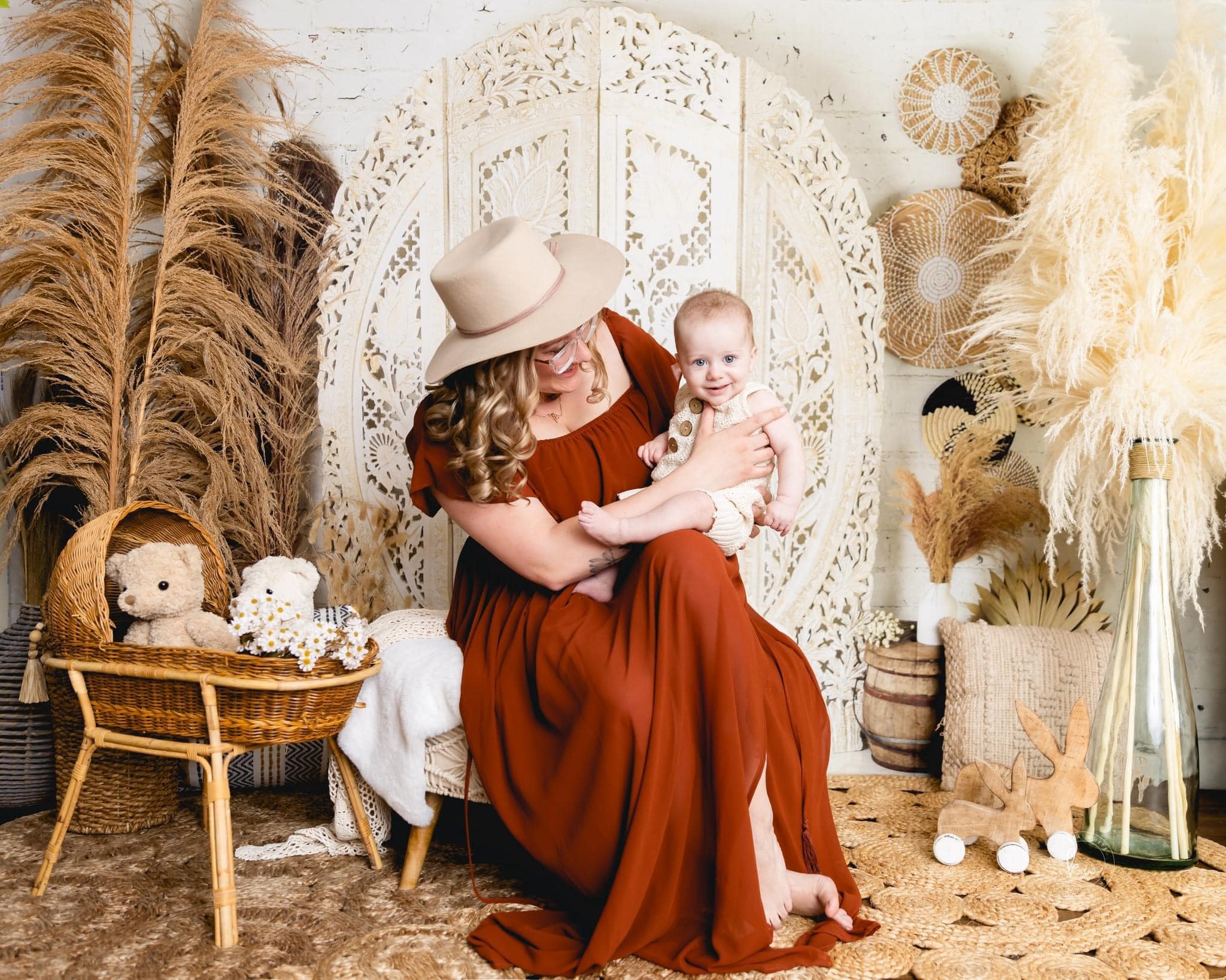 Kate Boho Screen with Pampas Grass Backdrop Designed by Mandy Ringe Photography - Image 5