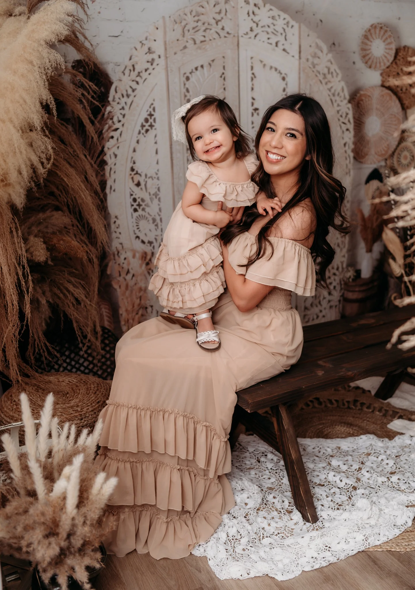 Kate Boho Screen with Pampas Grass Backdrop Designed by Mandy Ringe Photography - Image 9