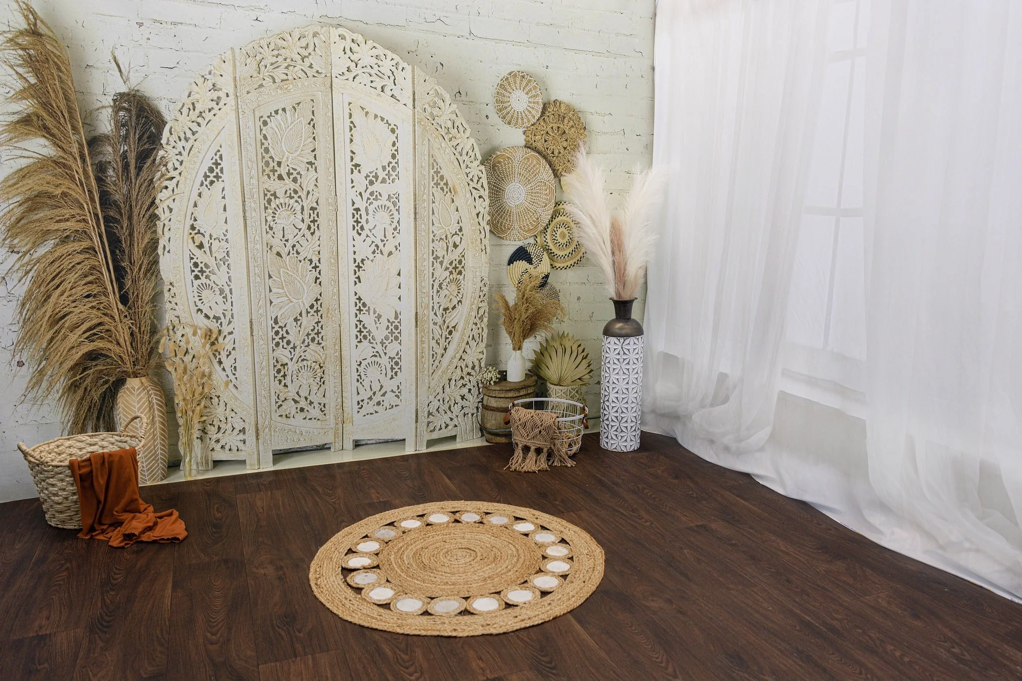 Kate Boho Screen with Pampas Grass Fleece Backdrop Designed by Mandy Ringe Photography - Image 15