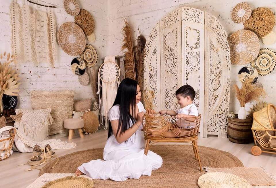 Kate Boho Screen with Pampas Grass Fleece Backdrop Designed by Mandy Ringe Photography - Image 16