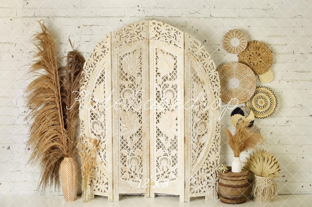 Kate Boho Screen with Pampas Grass Fleece Backdrop Designed by Mandy Ringe Photography - Image 19