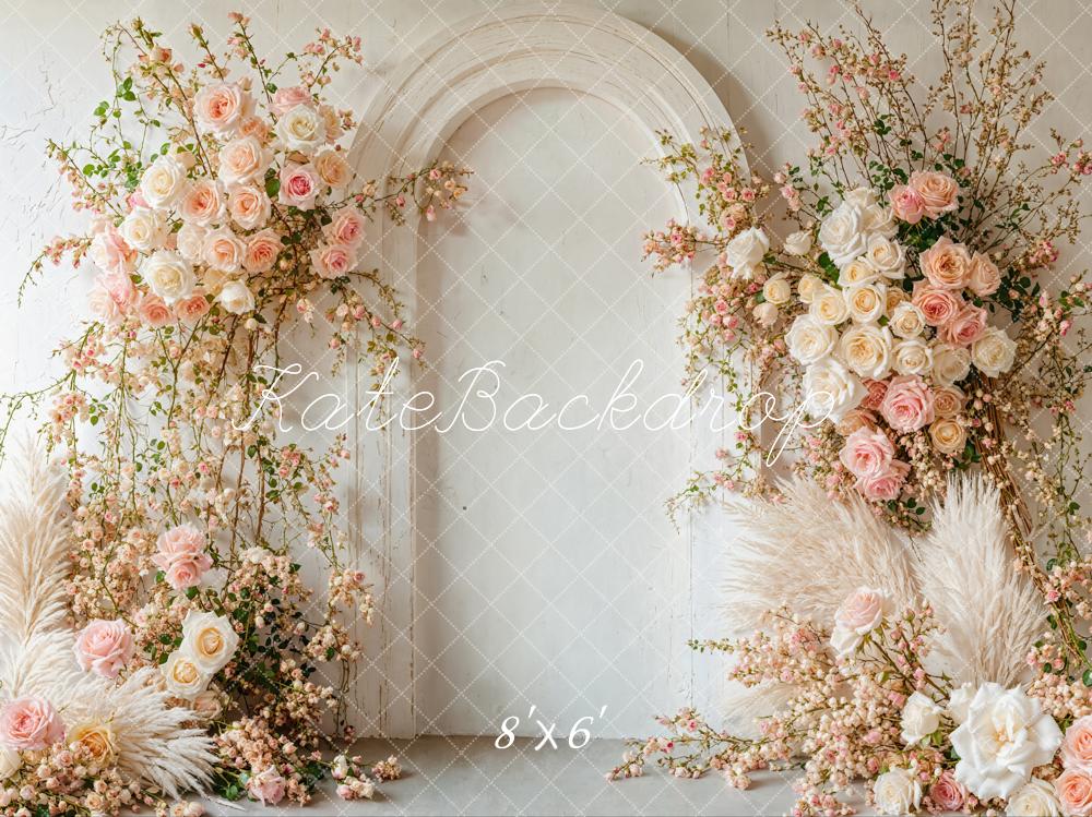 Kate Boho Spring Floral Arch Wedding Backdrop Designed by Emetselch - Image 4