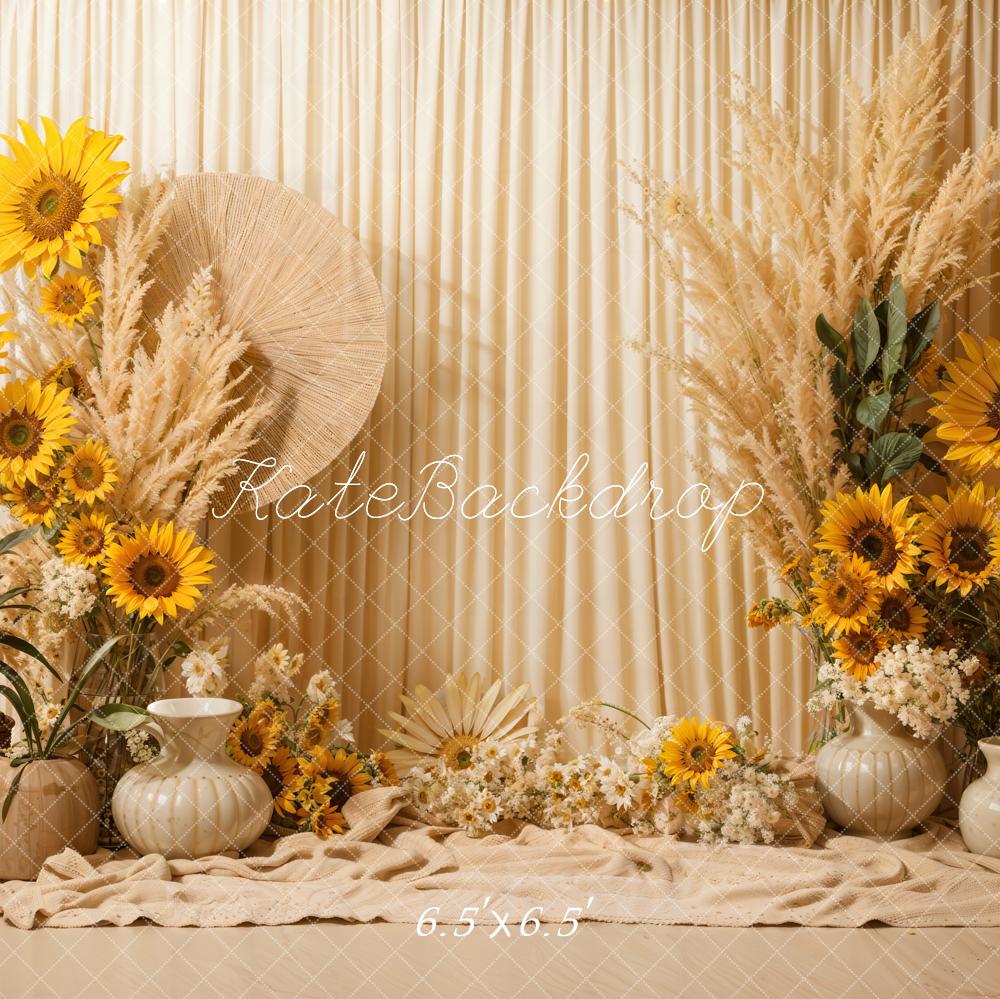 Kate Boho Summer Sunflowers Backdrop Designed by Emetselch - Image 2