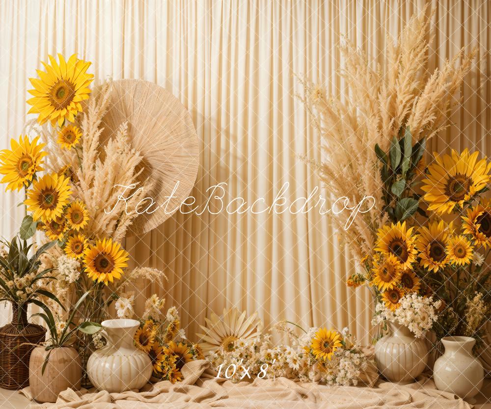 Kate Boho Summer Sunflowers Backdrop Designed by Emetselch - Image 5