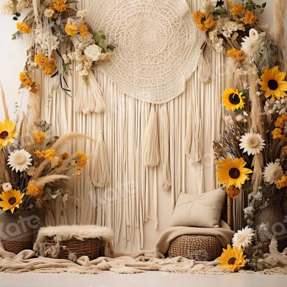 Kate Boho Sunflower Wall Backdrop Designed by Emetselch - Image 2
