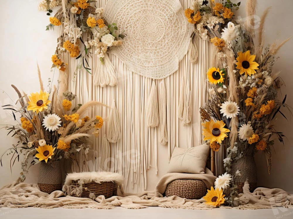 Kate Boho Sunflower Wall Backdrop Designed by Emetselch - Image 3