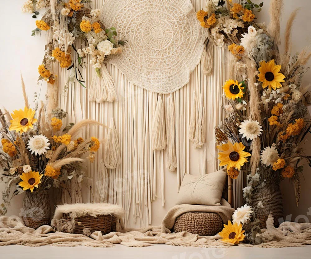 Kate Boho Sunflower Wall Backdrop Designed by Emetselch - Image 4