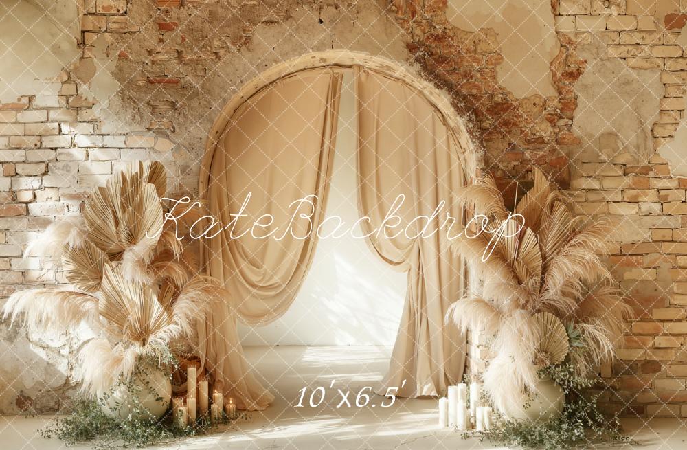 Kate Boho Vintage Wall Beige Arch Backdrop Designed by Emetselch - Image 4