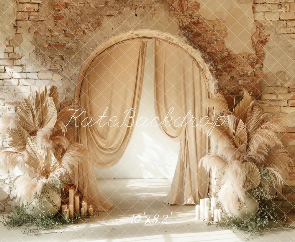 Kate Boho Vintage Wall Beige Arch Backdrop Designed by Emetselch - Image 6