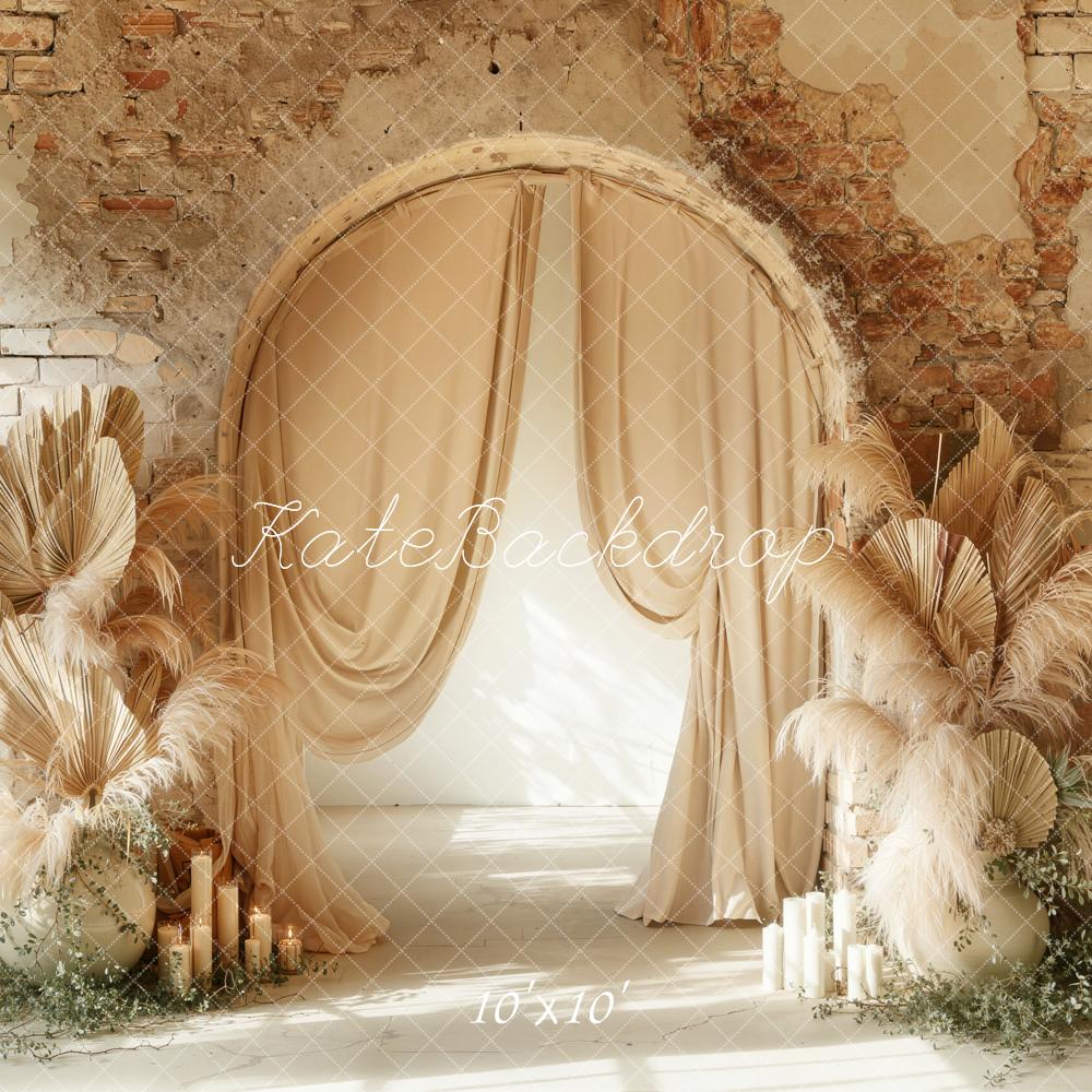 Kate Boho Vintage Wall Beige Arch Backdrop Designed by Emetselch - Image 7