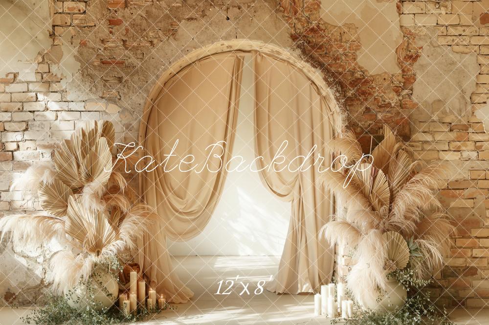 Kate Boho Vintage Wall Beige Arch Backdrop Designed by Emetselch - Image 8