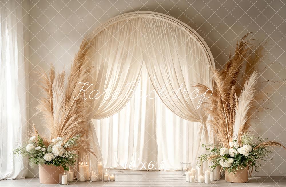 Kate Boho Wedding Floral Arch Neutral Backdrop Designed by Emetselch - Image 4