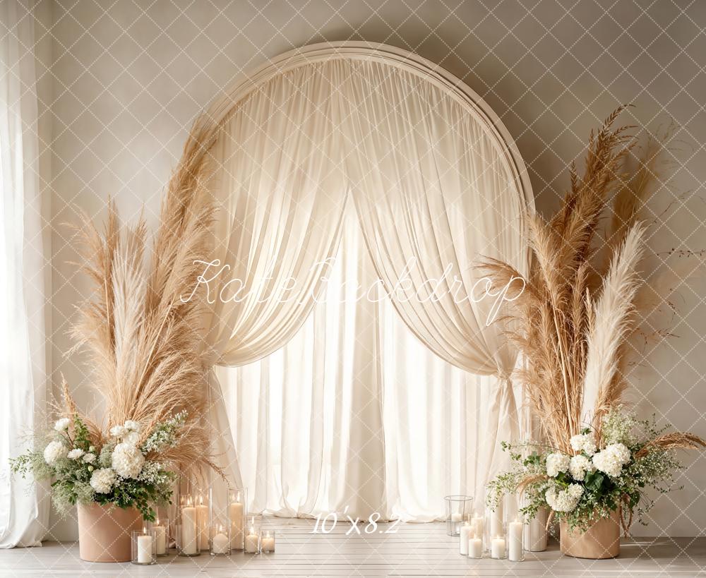 Kate Boho Wedding Floral Arch Neutral Backdrop Designed by Emetselch - Image 6