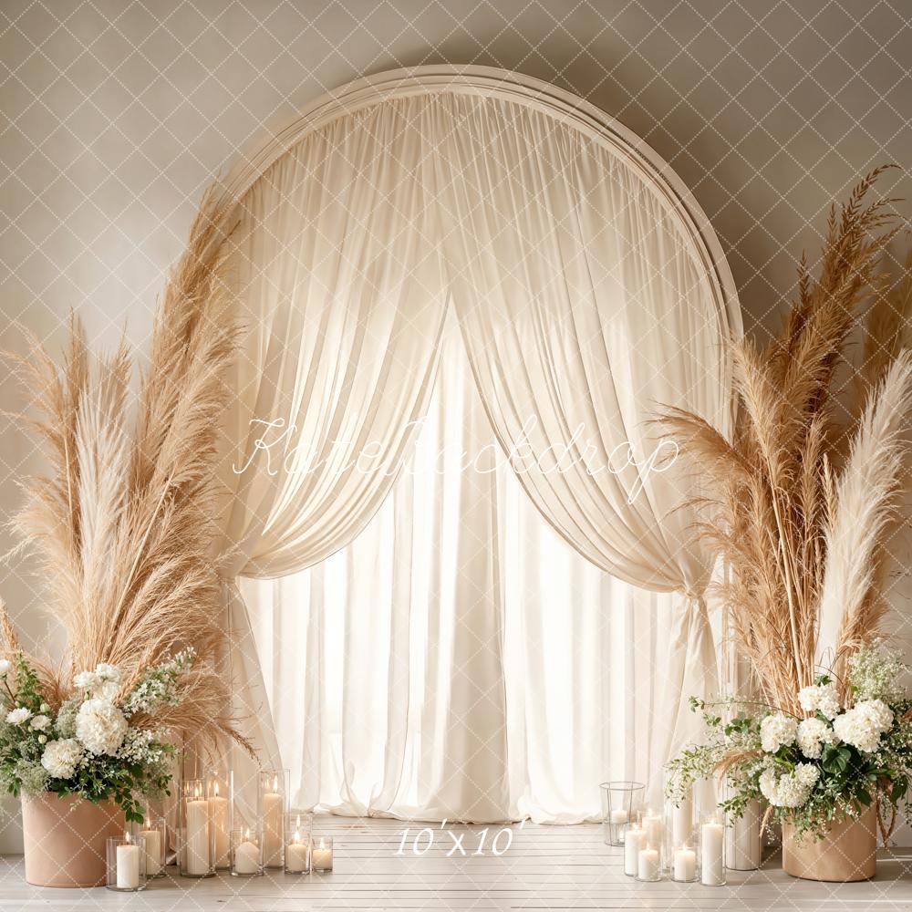 Kate Boho Wedding Floral Arch Neutral Backdrop Designed by Emetselch - Image 7