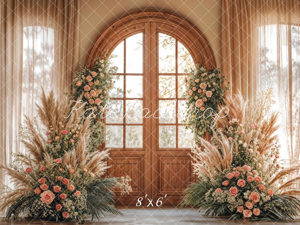 Kate Boho Wedding Floral Window Backdrop Designed by Emetselch - Image 3