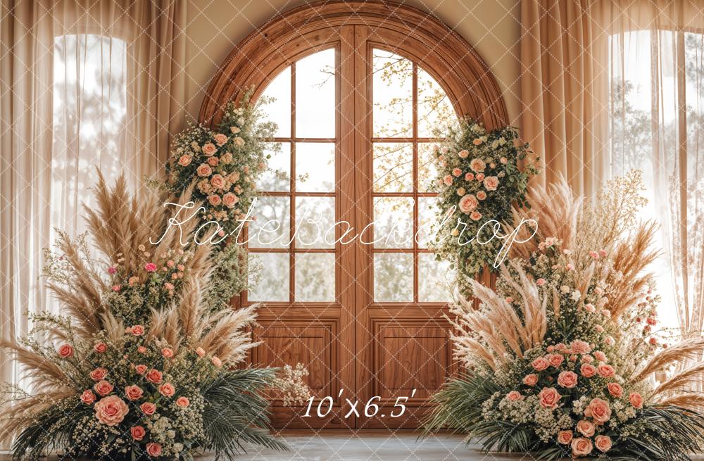 Kate Boho Wedding Floral Window Backdrop Designed by Emetselch - Image 4