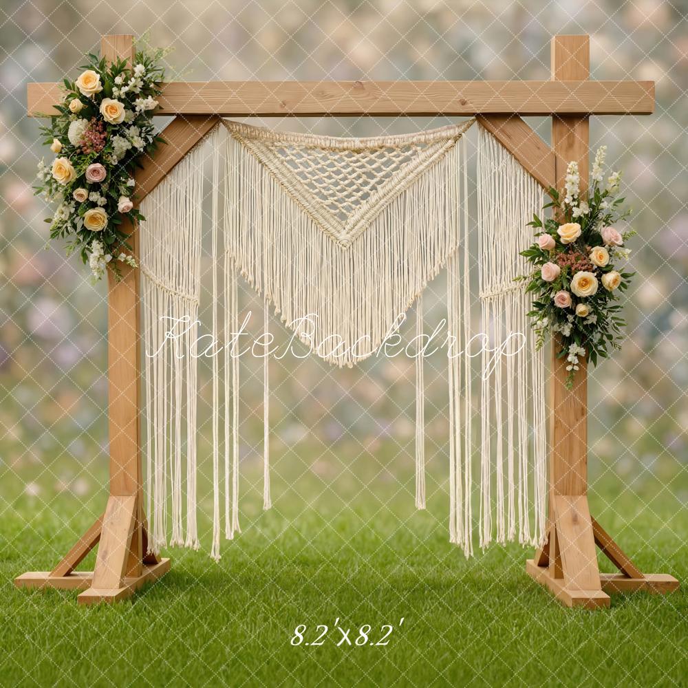 Kate Boho Wooden Arch Macrame Floral Backdrop Designed by Mini MakeBelieve - Image 5