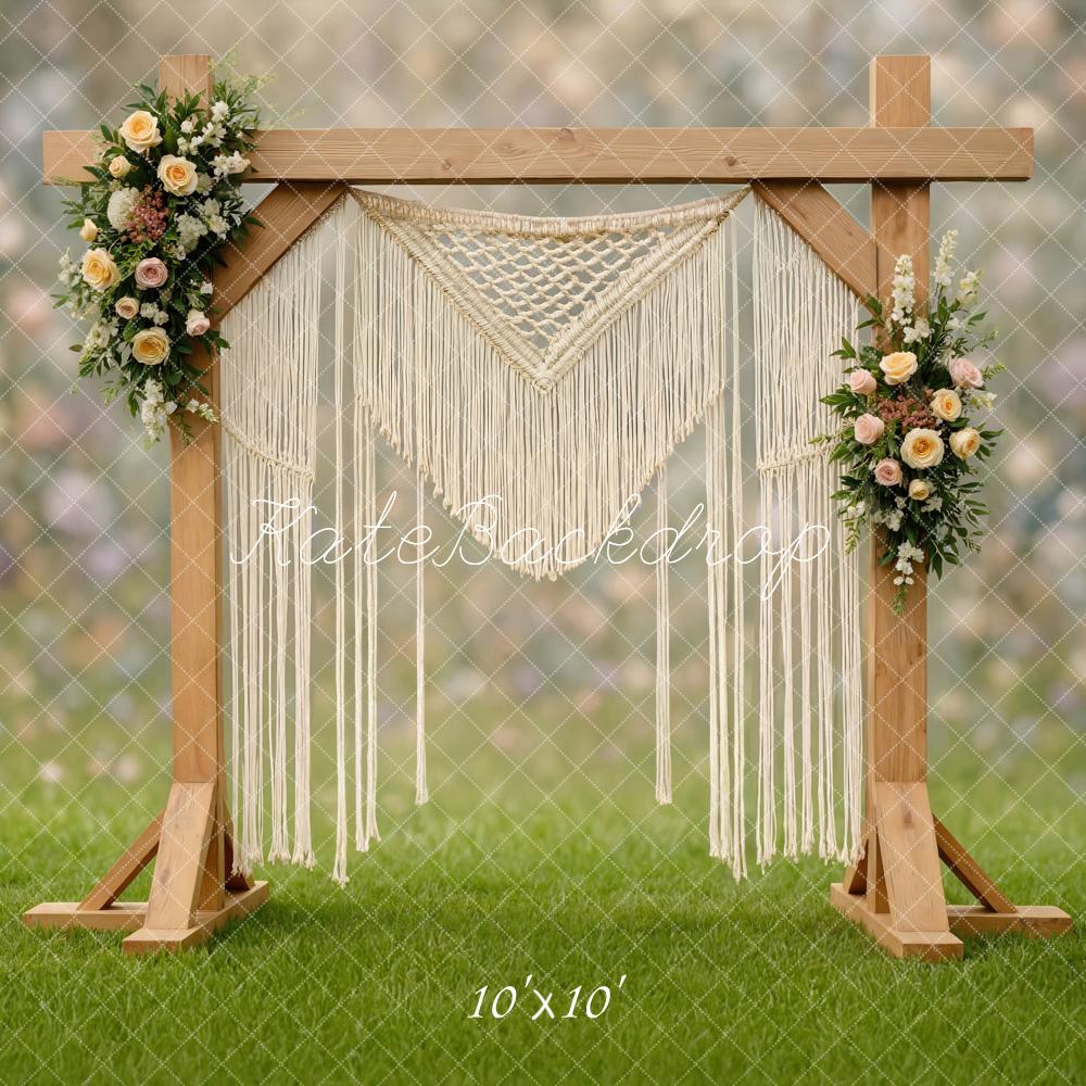 Kate Boho Wooden Arch Macrame Floral Backdrop Designed by Mini MakeBelieve - Image 7